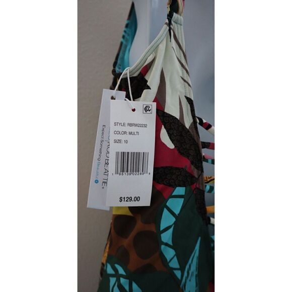 Bleu by Rod Beattie Sz 10 Multi Lace-Up Over-the-Shoulder 1-Piece Swimsuit $129 - Picture 6 of 16